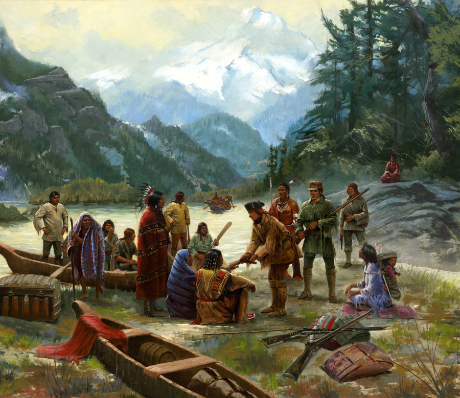 Lewis and Clark Trading with Indians of the Middle Columbia